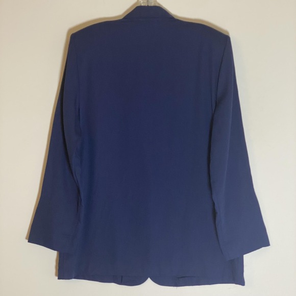 VTG TR Bentley Blazer Jacket Womens 11/12 Navy Blue One Button USA Made Office - Picture 13 of 16